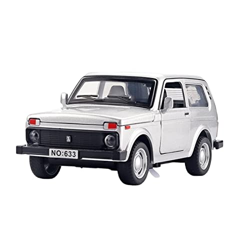YRXIAO Modellbausatz Auto 1 32 Für Russische Lada NIVA Legierung Automodell Druckguss Metall Pullback Kinderspielzeug Fahrzeug Für Wohndekorationen(Silber) von YRXIAO