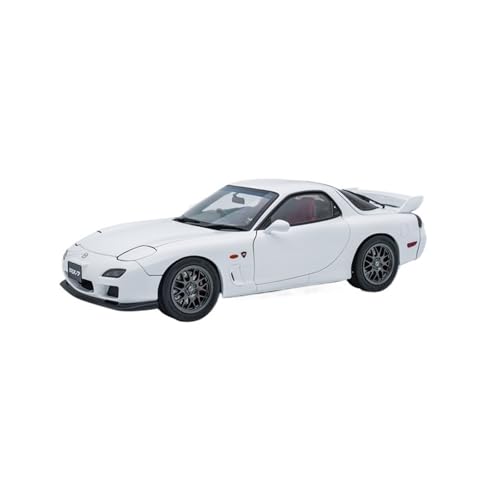 YRXIAO Modellbausatz Auto 1:18 Für Mazda RX7 Spirit R 2002 Legierung Vollautomodell Sammlerstück Limited Edition Legierung Automodell Für Wohndekorationen(White) von YRXIAO