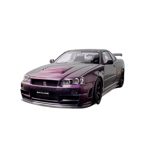YRXIAO Modellbausatz Auto 1:18 Für Nissan GT-R R34 Legierung Auto Modell Limited Edition Ornament Modell Auto Kunst Dekoration Auto Modell Hobby Für Wohndekorationen von YRXIAO