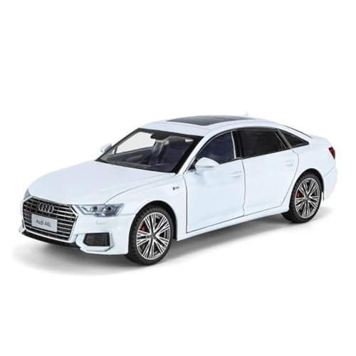 YRXIAO Modellbausatz Auto 1:18 für Audi A6 Legierung Auto Modell Diecast Spielzeug Metall Fahrzeug Modell Hobby Display Desktop Dekoration Modell Für Wohndekorationen(White) von YRXIAO