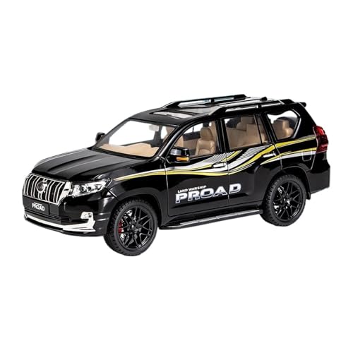 YRXIAO Modellbausatz Auto 1:18 für Toyota Prado Großes Geländewagen-SUV-Fahrzeug Legierungsdruckguss-Metallautomodell Boutique-Sammlung Dekoration Für Wohndekorationen(Black) von YRXIAO