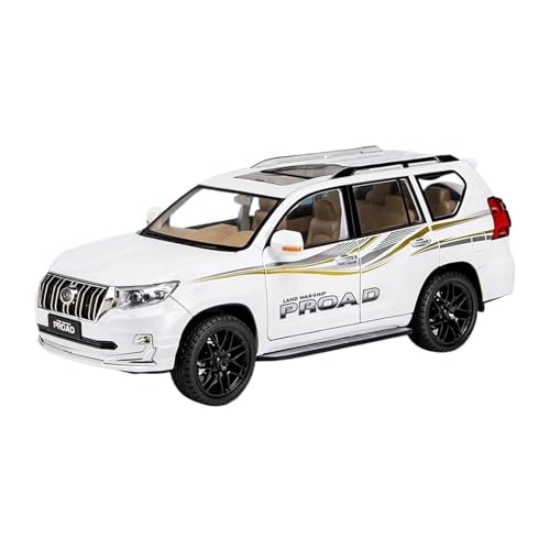 YRXIAO Modellbausatz Auto 1:18 für Toyota Prado Großes Geländewagen-SUV-Fahrzeug Legierungsdruckguss-Metallautomodell Boutique-Sammlung Dekoration Für Wohndekorationen(White) von YRXIAO
