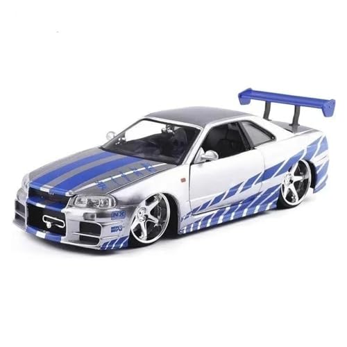 YRXIAO Modellbausatz Auto 1:24 Fast and Furious Für Nissan Skyline GTR R34 Mitsubishi Diecast Metall Legierung Modell Auto Spielzeug Für Sammlung Für Wohndekorationen von YRXIAO