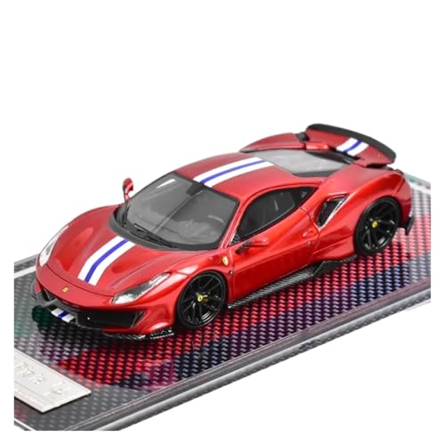 YRXIAO Modellbausatz Auto 1:64 Für Ferrari 488 Pista Auto Harz Automodell Gedenklegierung Automodell Special Edition Legierung Automodelle Für Wohndekorationen(Red) von YRXIAO