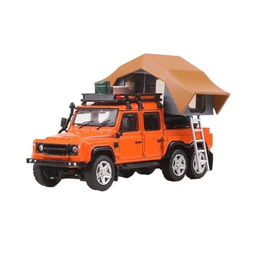 YRXIAO Modellbausatz Auto 1:64 Für Land Rover Defender 6x6 Grün/Orange/Weiß RHD Diecast Modell Auto Special Edition Legierung Auto Für Wohndekorationen(Orange) von YRXIAO
