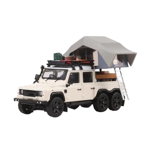 YRXIAO Modellbausatz Auto 1:64 Für Land Rover Defender 6x6 Grün/Orange/Weiß RHD Diecast Modell Auto Special Edition Legierung Auto Für Wohndekorationen(White) von YRXIAO