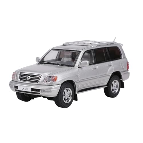 YRXIAO Modellbausatz Auto 1:64 Für Lexus LX470 SUV Diecast Legierung Modell Auto Dekoration Ornamente Hobby Modell Autos Sammeln Modell Autos Für Wohndekorationen(Silver) von YRXIAO