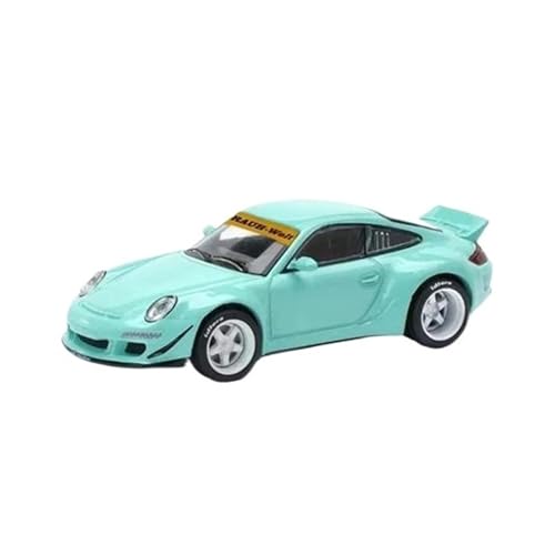 YRXIAO Modellbausatz Auto 1:64 Für Porsche RWB 997 Duck Wing TFN Blau Druckguss Diorama Automodell Spielzeug Statische Automodelle Exquisite Für Wohndekorationen von YRXIAO
