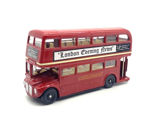 YRXIAO Modellbausatz Auto 1:76 Für Hardtop-Doppeldeckerbus Reisebus Automodell Legierung Sammlung Ornamente Legierung Statisches Automodell Rot Für Wohndekorationen von YRXIAO