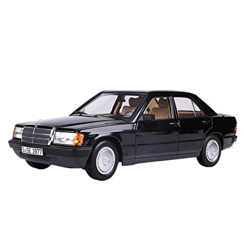 YRXIAO Modellbausatz Auto Für 1984 190E Druckguss-Automodell Für Schwarz Mit Beiger Innenausstattung 1 18 Für Wohndekorationen von YRXIAO