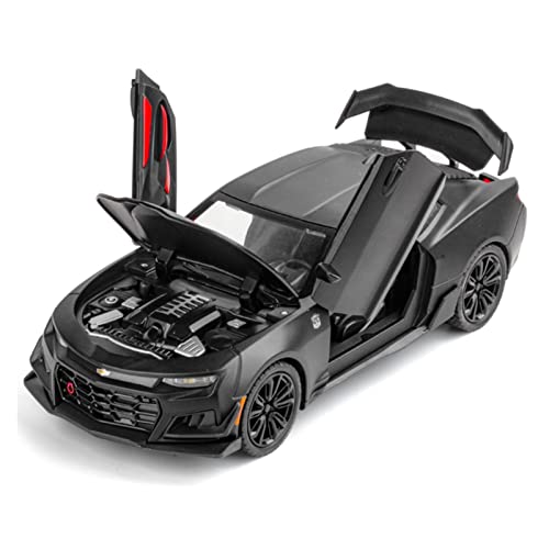 YRXIAO Modellbausatz Auto Für Camaro Sportwagen 1 24 Zinklegierung Simulation Automodell Mit Sound Und Licht Für Erwachsenes Geschenk Für Wohndekorationen(Schwarz) von YRXIAO