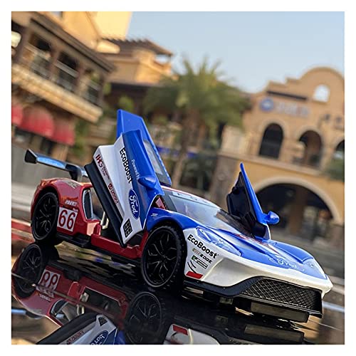 YRXIAO Modellbausatz Auto Für Ford GT V8 1 32 Legierung Sportwagenmodell Diecast Metal Sound Light Spielzeugfahrzeug Sammlung Kinder Geschenk Für Wohndekorationen(Blau) von YRXIAO