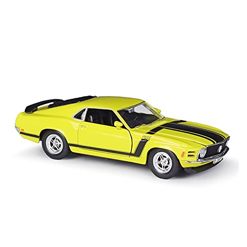 YRXIAO Modellbausatz Auto Für Ford Mustang Boss 302 1 24 Legierung Automodell Höhensimulation Diecast Collection Kinderspielzeug Geschenk Für Wohndekorationen(Yellow) von YRXIAO