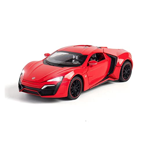 YRXIAO Modellbausatz Auto Für Lykan Hypersport Supercar 1 24 Legierung Simulation Automodell Mit Sound Und Licht Für Erwachsenes Geschenk Für Wohndekorationen(Rot) von YRXIAO