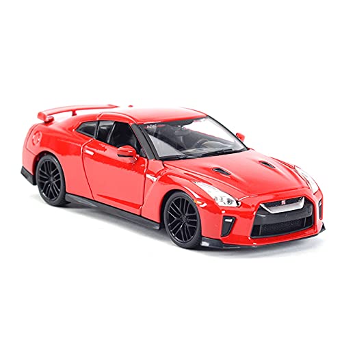 YRXIAO Modellbausatz Auto Für Nissan GT-R 2017 Sportwagen 1 24 Metalllegierung Diecast Pull-Back-Automodell Für Display-Ornamente Für Wohndekorationen(Rot) von YRXIAO