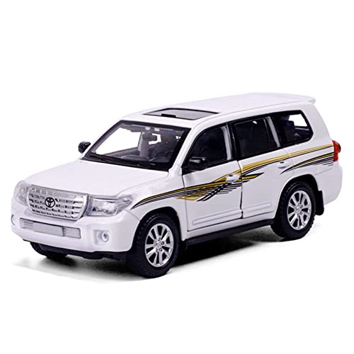 YRXIAO Modellbausatz Auto Für Toyota Land Cruiser Polizeiauto 1 24 Alloy Diecast Automodell Mit Sound Und Licht Für Erwachsenes Geschenk Für Wohndekorationen(Chrom) von YRXIAO