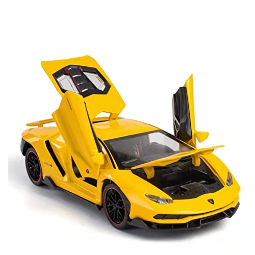 for Lamborghini Auto 1 24 Simulation Legierung Sound Und Licht Force Control Modell Spielzeugauto Für Wohndekorationen(Yellow) von YRXIAO
