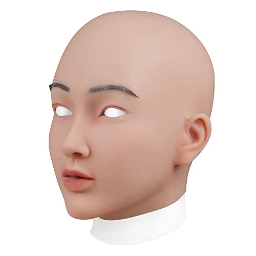 YRZGSAWJ Crossdresser silikon maske frau Full head künstlicher Silicone female mask make up for sissy crossdressing Cosplay (Color 1) von YRZGSAWJ