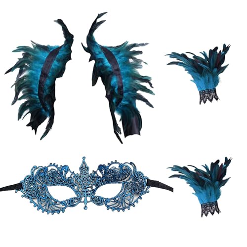 YSJCHEBS 1 Federschal, 2 Federarmbänder, 1 Augenmaske, Gothic-Kleiderset, Partykostümzubehör, Geeignet Für Festivalaufführungen Und Tänze YSJCHEBS 1 Federschal, 2 Federarmbänder, 1 Augenmaske, Gothic-Kleiderset, Partykostümzubehör, Geeignet Für Festivalaufführungen Und Tänze von YSJCHEBS