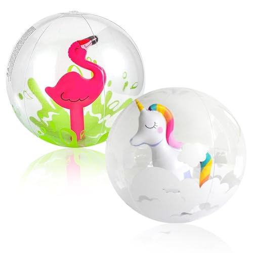 2 Stücke Wasserball Aufblasbar, Aufblasbare Strandbälle Wasserball Kinder Strandball Strand Balls Pool Party Spielzeug für Kinder Erwachsene Strand, Pool Party, Outdoor-Aktivitäten Durchmesser 30 cm von YSTJKD