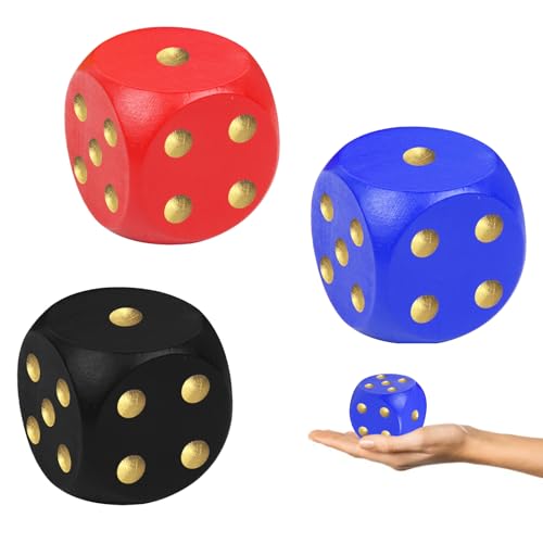 3 Stück 5CM Würfel Groß, Würfelspiel Würfel Holz Spielwürfel Perfekt Großer Spielwürfel für Kinder, Holzwürfel mit Abgerundeten Kanten für Kartenspiel Familienspiele Partyspiele Kinder Spiele 3 Stück 5CM Würfel Groß, Würfelspiel Würfel Holz Spielwürfel Perfekt Großer Spielwürfel für Kinder, Holzwürfel mit Abgerundeten Kanten für Kartenspiel Familienspiele Partyspiele Kinder Spiele von YSTJKD
