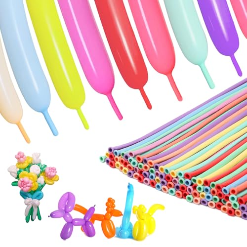 YSUY 100 Stück lange Luftballons zum Modellieren, bunte magische Ballons, drehende Tierballons, Helium-Ballonbehälter, Stanzballons, biologisch abbaubare Ballons für Kindergeburtstag, Party-Dekoration YSUY 100 Stück lange Luftballons zum Modellieren, bunte magische Ballons, drehende Tierballons, Helium-Ballonbehälter, Stanzballons, biologisch abbaubare Ballons für Kindergeburtstag, Party-Dekoration von YSUY
