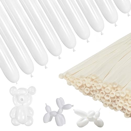 YSUY 100 Stück lange Luftballons zum Modellieren, weißer magischer Ballon, Twisting Animal, Punch Ballons, Helium-Ballon-Kanister, biologisch abbaubare Ballons für Kindergeburtstag, Party-Dekoration YSUY 100 Stück lange Luftballons zum Modellieren, weißer magischer Ballon, Twisting Animal, Punch Ballons, Helium-Ballon-Kanister, biologisch abbaubare Ballons für Kindergeburtstag, Party-Dekoration von YSUY