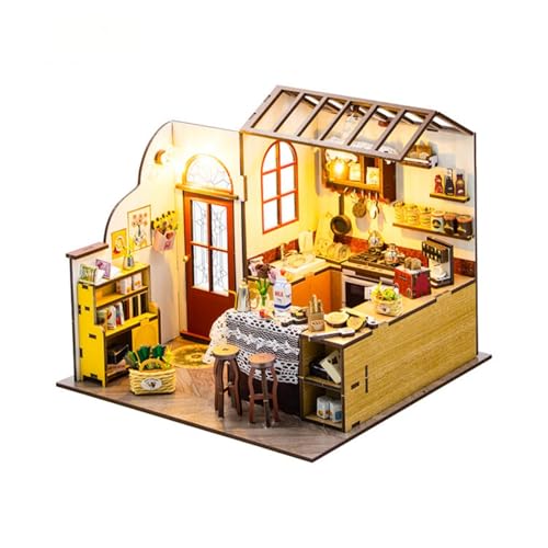 DIY Miniaturhaus Kit, Mini Haus Bauset mit LED, DIY Holz Puppenhaus Miniatur Kit für Erwachsene Teen, Holz Handwerk Lovely Dollhouse Kit, Home Decor - Peta's Kitchen DIY Miniaturhaus Kit, Mini Haus Bauset mit LED, DIY Holz Puppenhaus Miniatur Kit für Erwachsene Teen, Holz Handwerk Lovely Dollhouse Kit, Home Decor - Peta's Kitchen von YSWOOD WORLD