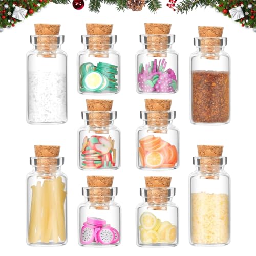 Miniatur Puppenhaus Zubehör, Miniatur Lebensmittel Puppenhaus, Puppenhaus Küchenzubehör Wichtel Zubehör Weihnachten Deko 4 Miniatur Gewürze Glasflasche und 6 Miniatur Fruchtscheiben Glasflasche Miniatur Puppenhaus Zubehör, Miniatur Lebensmittel Puppenhaus, Puppenhaus Küchenzubehör Wichtel Zubehör Weihnachten Deko 4 Miniatur Gewürze Glasflasche und 6 Miniatur Fruchtscheiben Glasflasche von YSYZM