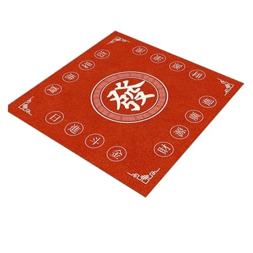 YShiuoL Mahjong-Matte 80/90 cm quadratische rote Mahjong-Spieltischmatte, Party-Multiplayer-Spiel, Party-Unterhaltungszubehör(90cm) von YShiuoL