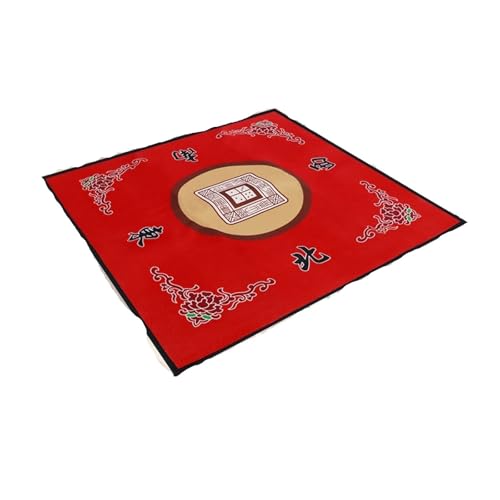 YShiuoL Mahjong-Matte 80 x 80 cm große Mahjong-Matte, geräuscharmes Toard-Spieltischset, aus Polyester for Heimspielpartys(Red,2PCS) von YShiuoL