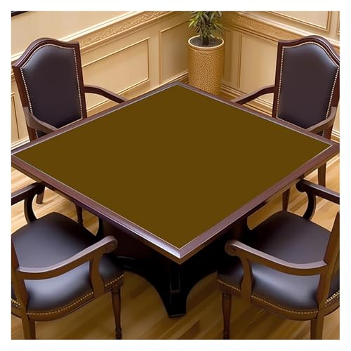 YShiuoL Mahjong-Matte Verdickte, leise, quadratische Mahjong-Tischdecke, Handwaschtuch, rutschfeste Poker-Tischmatte, moderner, einfacher SLE-Heimstoff(Khaki,120 * 120cm) von YShiuoL