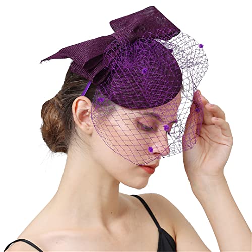YTBHSHXZ， Fascinator Hochzeit Hut Frauen Gesicht Schleier Party Kopfschmuck Haar Clip Braut Hochzeit Haar Zubehör(Gn) von YTBHSHXZ
