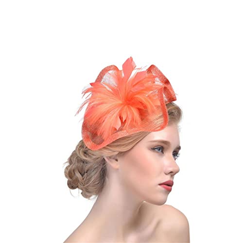 YTBHSHXZ， Federn Fascinator Hochzeit Hüte for Frauen Vintage Kopfstück Cocktail Tee Party Kopfbedeckung(Blue) von YTBHSHXZ