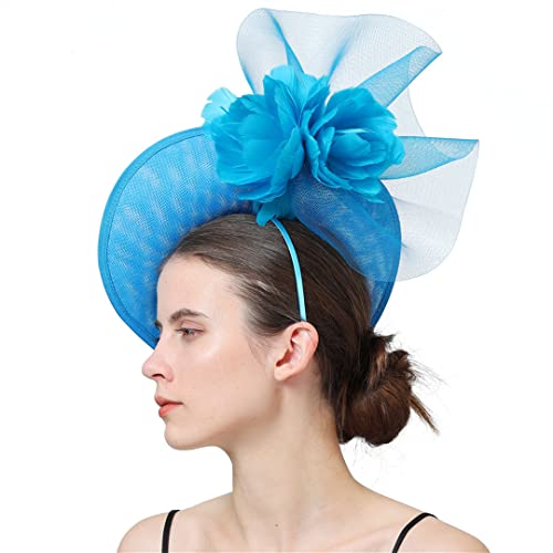 YTBHSHXZ， Frauen Fascinator Hochzeit Hut Stirnband Und Haar Clip Dame Cocktail Tee Party Chapeau Kappe Mit Schleier(Beige) von YTBHSHXZ