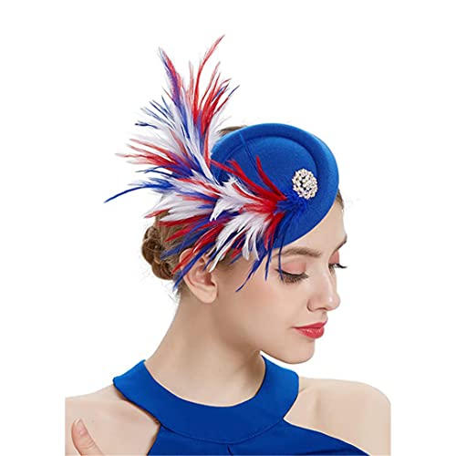 YTBHSHXZ， Frauen Hochzeit Fascinator Hut Feder Kopfbedeckung Party Damen Haar Clip Kopfschmuck Haar Zubehör(GN) von YTBHSHXZ