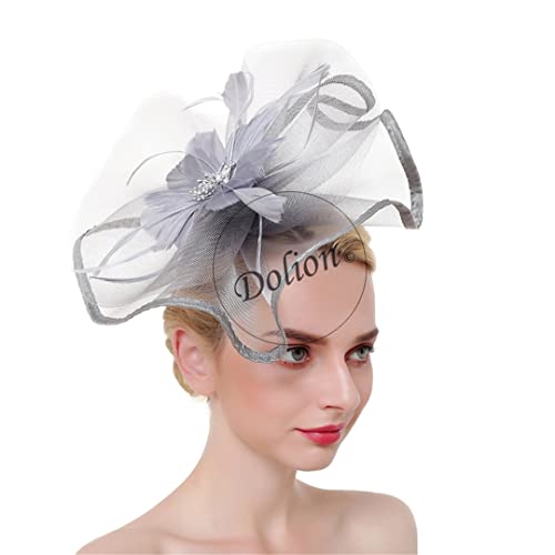 YTBHSHXZ， Frauen Hochzeit Kirche Kopfbedeckung Damen Hochzeit Fascinator Hut Haar Clip Party Abendessen Haar Zubehör(Black) von YTBHSHXZ