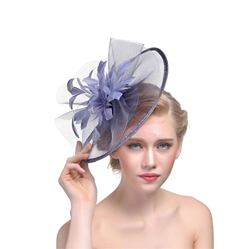 YTBHSHXZ， Frauen Klassische Feder Hut Braut Federn Kopfbedeckungen Fascinator Braut Kopfbedeckungen Hochzeit Zubehör(Black) von YTBHSHXZ
