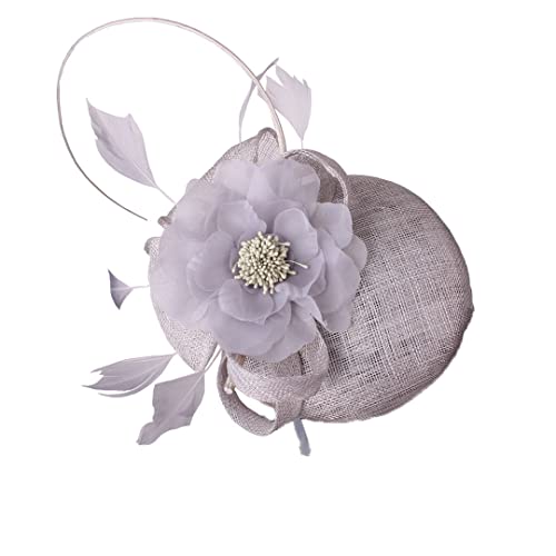 YTBHSHXZ， Hochzeit Fascinator Hut Haar Clip Frauen Cocktail Party Braut Damen Kopfstück Mesh Hüte Kopfbedeckungen(Yellow) von YTBHSHXZ