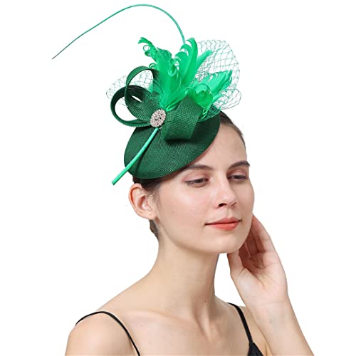 YTBHSHXZ， Hochzeit Kirche Fascinator Hut Frauen Party Kopfstück Damen Stirnband Haar Clip Tragen Headwear(GN) von YTBHSHXZ