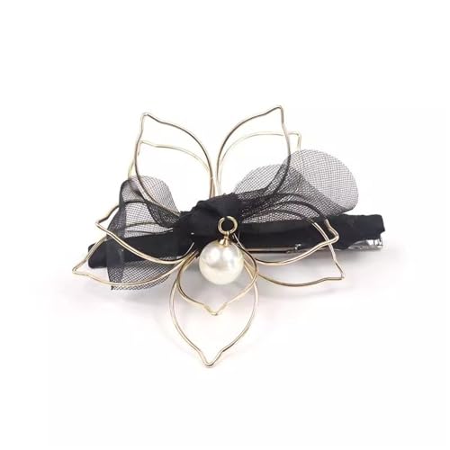 YTBHSHXZ， Lady's Side Clip Frauen Organza Blume Haar Clips Seite Haar Karten(Black) von YTBHSHXZ