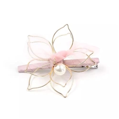 YTBHSHXZ， Lady's Side Clip Frauen Organza Blume Haar Clips Seite Haar Karten(Pink) von YTBHSHXZ