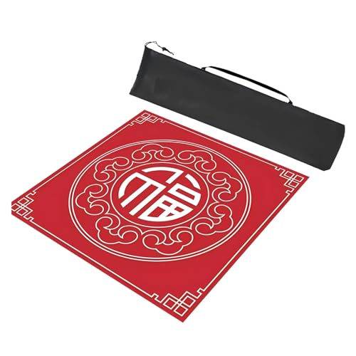 YTBHSHXZ Anti-Rutsch-Matte, quadratisch, rutschfest, geräuschreduzierend, Spieltischmatte für Mahjong (rot 3,70 x 70 cm) von YTBHSHXZ