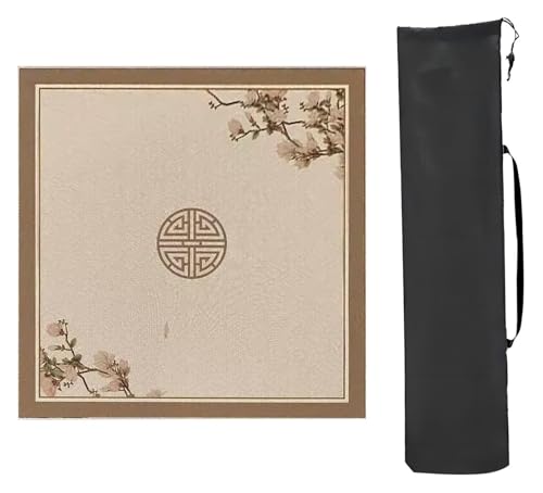 YTBHSHXZ Anti-Rutsch-Matte, quadratische Mahjong-Matte, 80 cm, rutschfeste Geräuschreduzierung, Tischmatte mit Aufbewahrungstasche, Spielmatte (Stil 1) von YTBHSHXZ