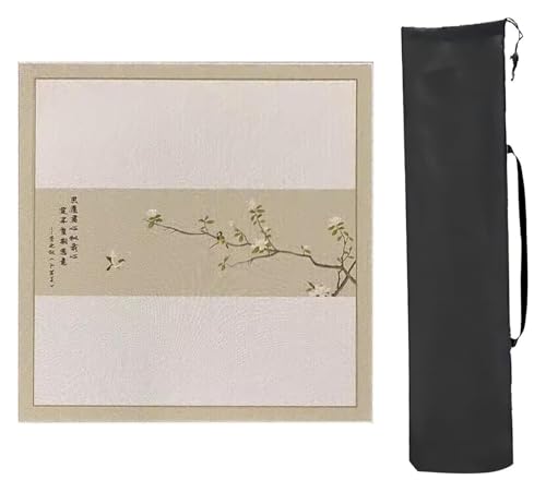 YTBHSHXZ Anti-Rutsch-Matte, quadratische Mahjong-Matte, 80 cm, rutschfeste Geräuschreduzierung, Tischmatte mit Aufbewahrungstasche, Spielmatte (Stil 2) von YTBHSHXZ
