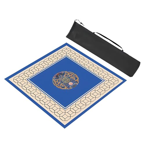 YTBHSHXZ Anti-Rutsch-Matte, rutschfeste Geräuschreduzierung, Mahjong-Tischmatte, für Mahjong-Poker-Kartenspiele (Blau, 88 x 88 cm) von YTBHSHXZ