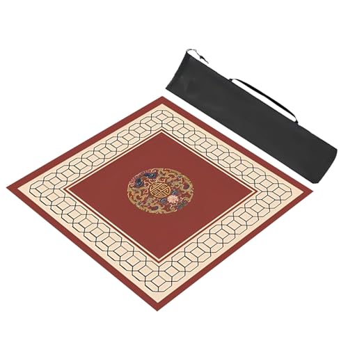 YTBHSHXZ Anti-Rutsch-Matte, rutschfeste Geräuschreduzierung, Mahjong-Tischmatte, für Mahjong-Poker-Kartenspiele (Bruine, 80 x 80 cm) von YTBHSHXZ