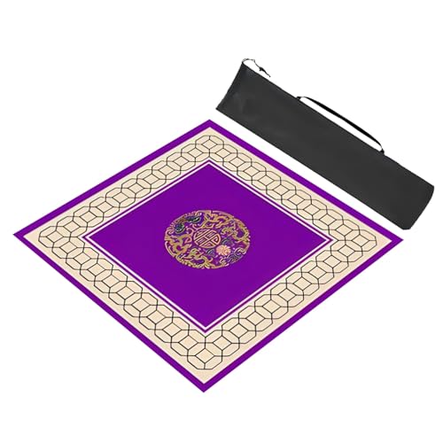 YTBHSHXZ Anti-Rutsch-Matte, rutschfeste Geräuschreduzierung, Mahjong-Tischmatte, für Mahjong-Poker-Kartenspiele (lila, 75 x 75 cm) von YTBHSHXZ