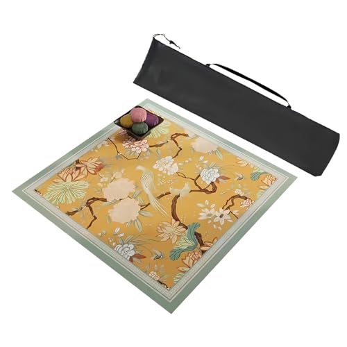 YTBHSHXZ Anti-Rutsch-Matte, rutschfeste Mahjong-Tischmatte aus Leder, verschleißfeste Spieltischmatte mit Aufbewahrungstasche (Stil 2,70 x 70 cm) von YTBHSHXZ