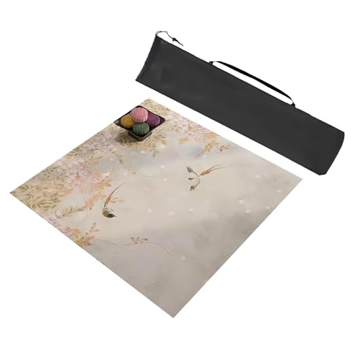 YTBHSHXZ Anti-Rutsch-Matte, rutschfeste Mahjong-Tischmatte aus Leder, verschleißfeste Spieltischmatte mit Aufbewahrungstasche (Stil 3,70 x 70 cm) von YTBHSHXZ